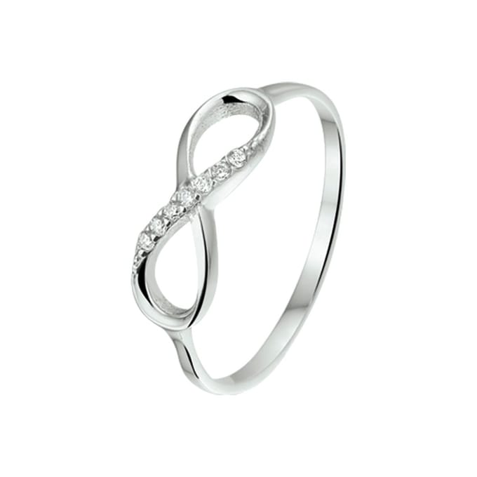 Zilver Gerhodineerde Ring infinity zirkonia 1325092 14.00 mm (44)