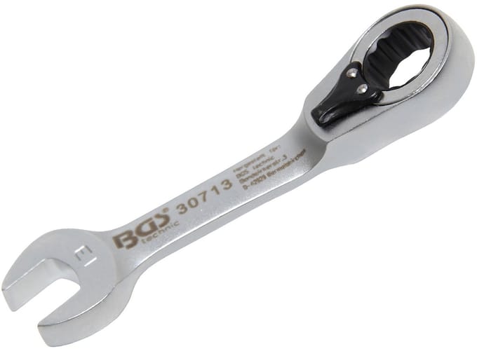 BGS Ratel ringsteeksleutel - kort - omschakelbaar - 13 mm