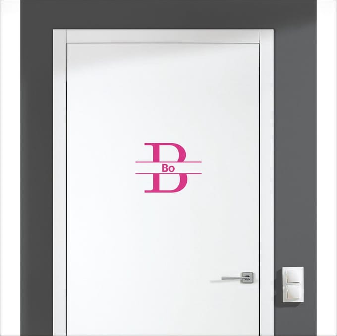 Deursticker Met Naam -  Bo - Roze