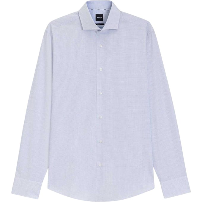 Boss Heren Joe Katoen Spread Collar Regular Lange Mouwen Overhemd (Wit)
