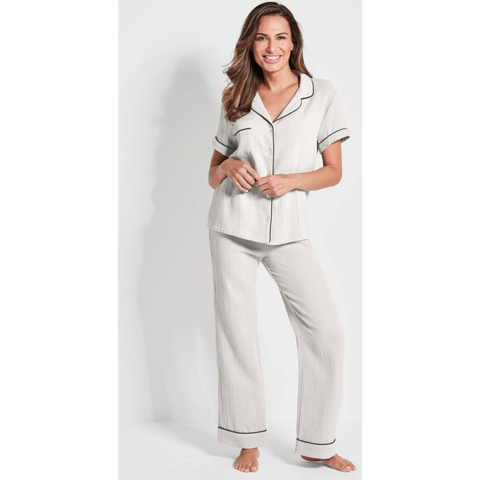 Pyjama van mousseline - gebroken wit - Gr. 24 van Goldner Fashion
