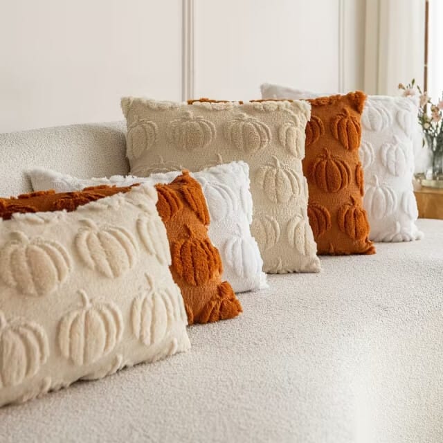 Furry Pumpkin / Pompoen Beige Kussenhoes | 45 x 45 cm | Polyester