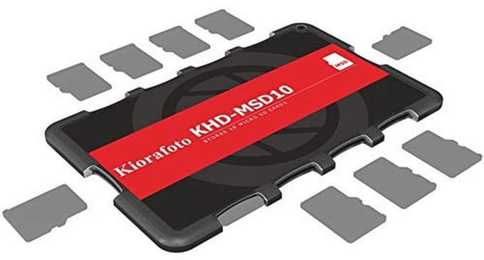 Kiorafoto SD Memory Card Case for 10 MSD/TF Cards - Micro SDHC, Micro SDXC, TF