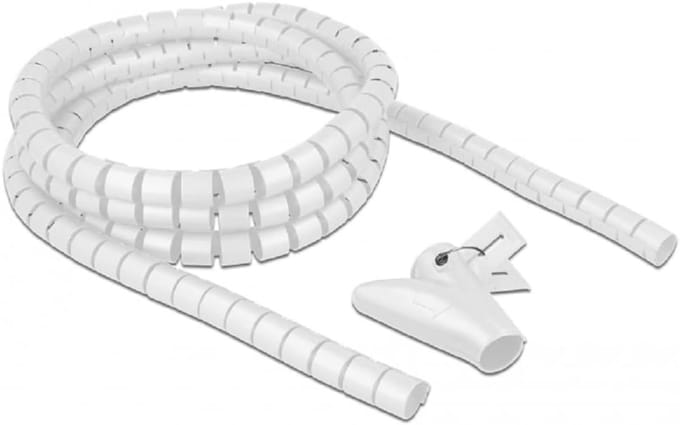 Spiraalslang Kabelbeheer - Kabel Organizer - Bureau Opruimen - Inclusief Trekker - 2.5 Meter - Wit