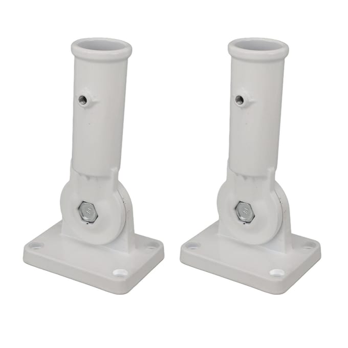 2 Stuks Verstelbare Vlaggenstokhouder Aluminiumlegering Metaal Wandmontage 180 Graden Multi Positie Beugel gray
