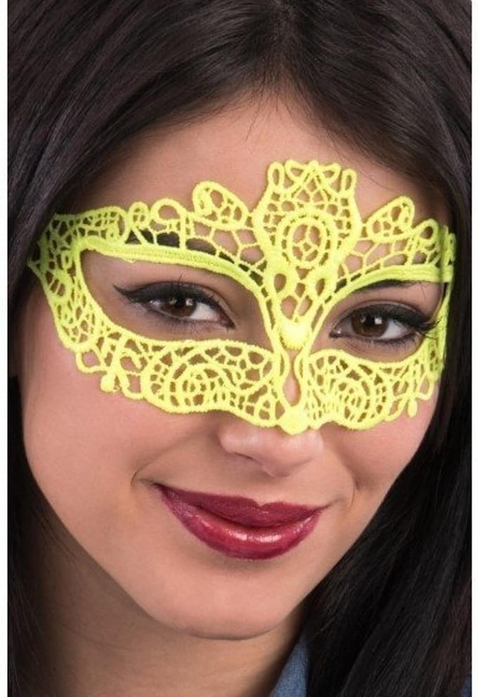 Carnival Toys Verkleedmasker Kant Dames Textiel Geel One-size