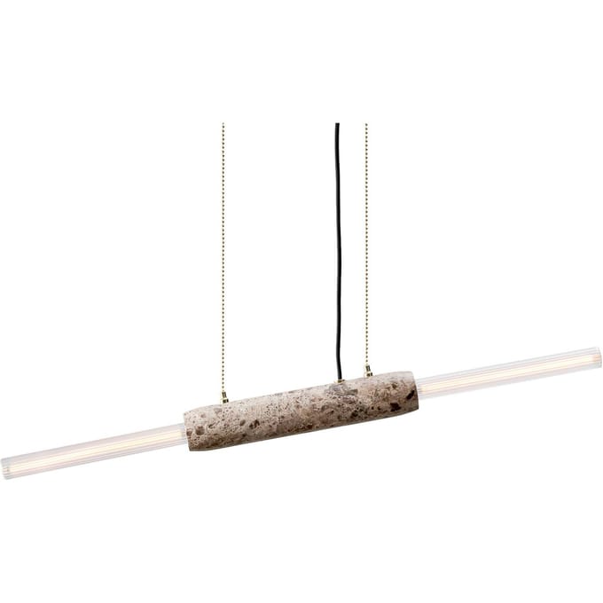 DESIGN BY US Hanglamp Limbo, marmer, bruin, 2-lamps, in hoogte verstelbaar