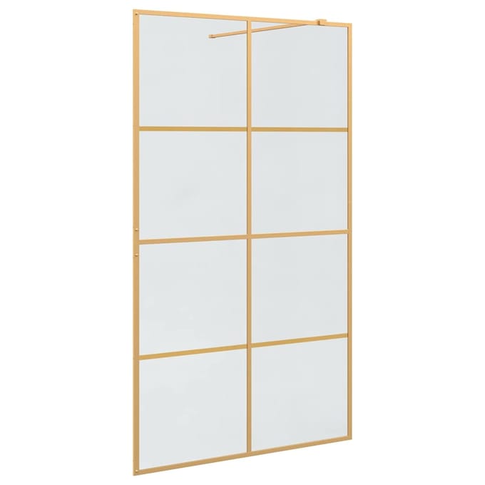 vidaXL - Inloopdouchewand - Goud - 115 - x - 195 - cm - gehard - glas