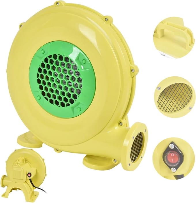 Luchtblazer - Pomp Ventilator - Opblaasbaar Springkussen - Vlamvertragend Materiaal - 350W 360M³/u