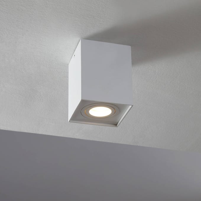 Arcchio - plafondlamp - 1licht - Aluminium - H: 12.6 cm - GU10 - mat wit