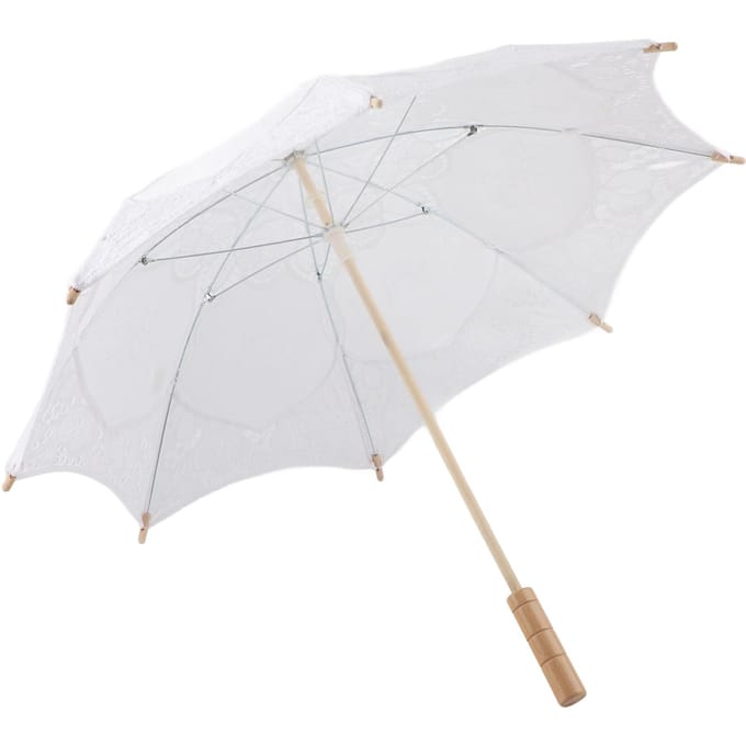 Lady Wedding Lace Umbrella Parasol Zonneschermen Feest Bruidsfoto's Decor(Wit Groot) White white