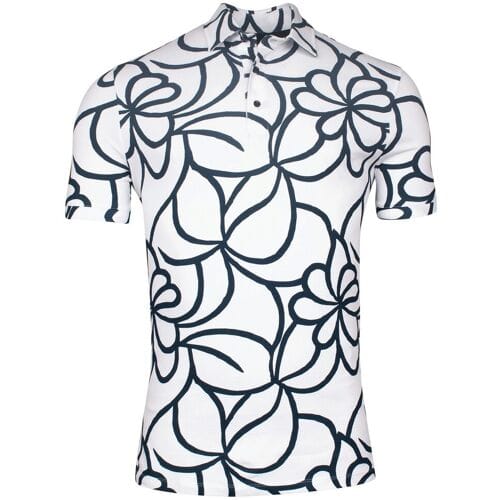 Giordano Polo Formentini Cotton Stretch Organic Pattern Piqué Wit / male