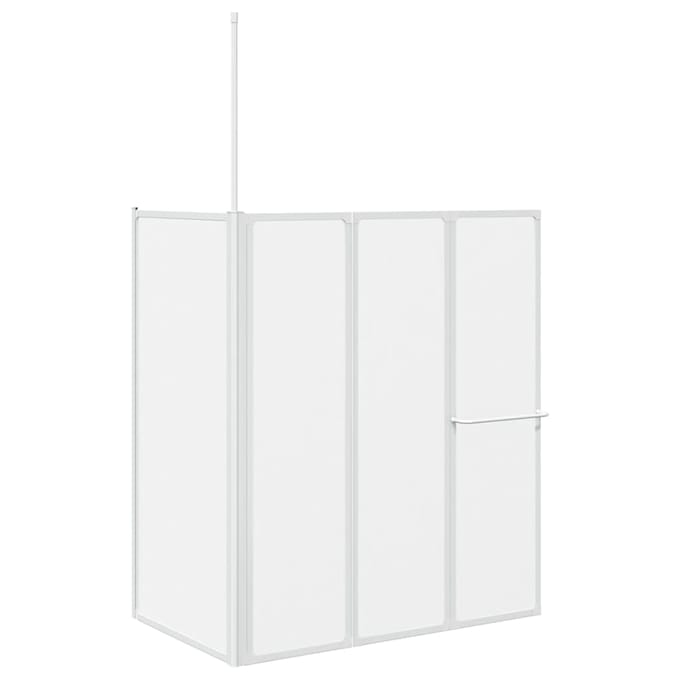 vidaXL - Badwand - L-vormig - 4 - panelen - inklapbaar - 70x120x137 - cm