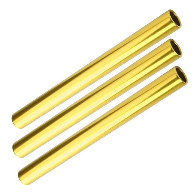 3 stuks Aluminiumlegering Galvaniseren Estafettestokken Atletiek Sprint Wedstrijd Stokken Goud goud