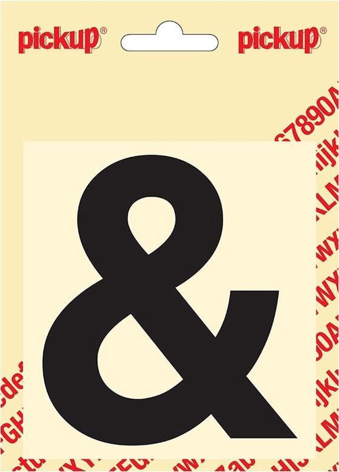 Pickup plakletter Helvetica 100 mm - zwart &