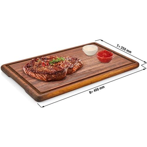 GGM Gastro (6 Stück) Steakplatte - Irokoholz - 400x250mm Bruin