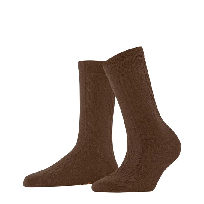 FALKE Declivity eenkleurig wol sokken dames bruin - maat 35-38