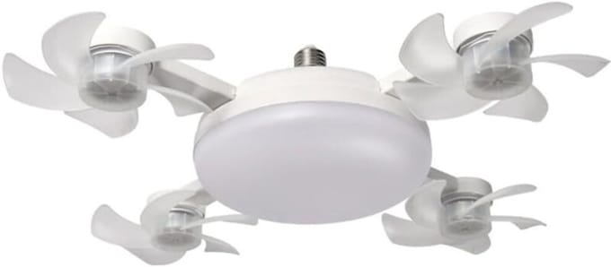 fan-LED-plafondventilator met afstandsbediening, dimbare LED-plafondventilator (vier koppen)