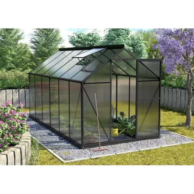 Vitavia Tuinkas Triton 7500 - Polycarbonaat 6mm - Zwart - 198x379x208cm