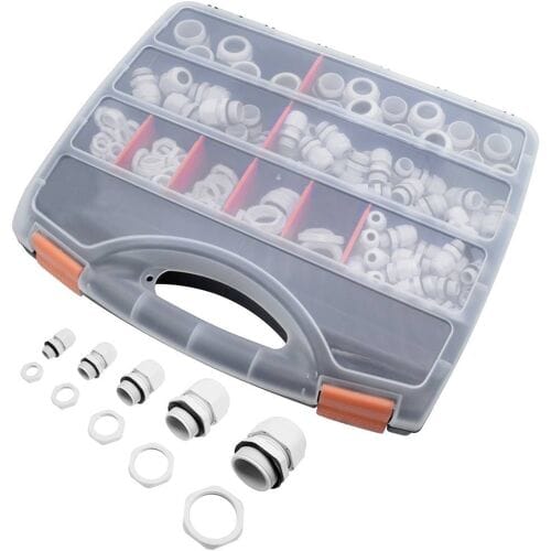Quadrios 2102CA115 Wartel assortiment Met contramoer PA66 Wit 224 stuk(s)