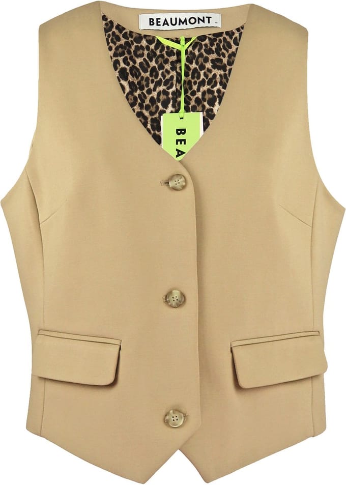 Beaumont - lichtbruin gilet - maat 40