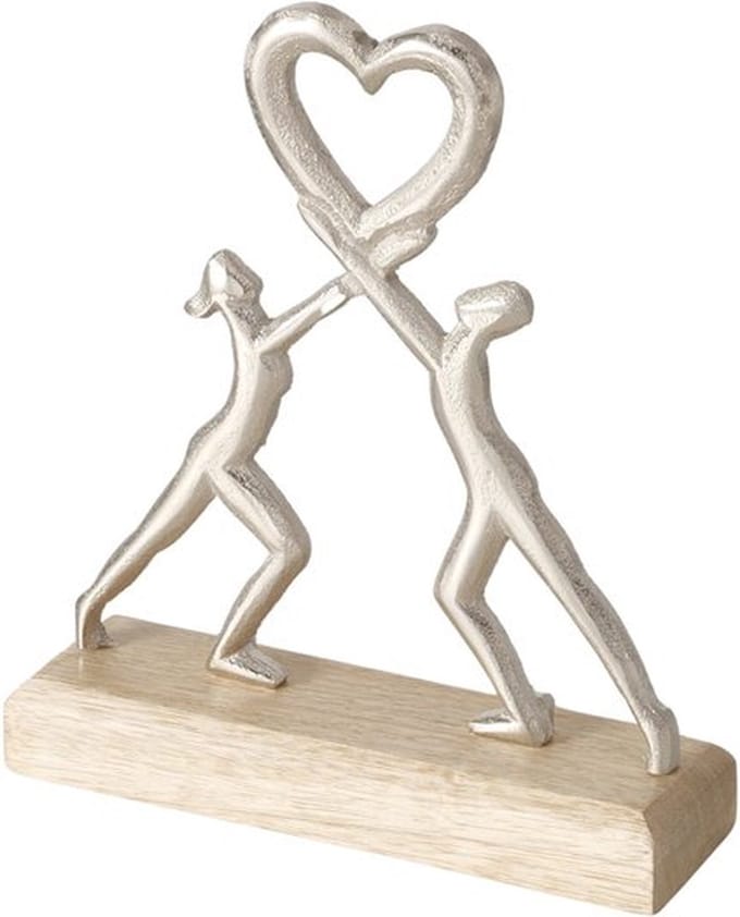 Boltze - Beeld - Sculptuur - Amor - Mangohout - Aluminium - Zilver