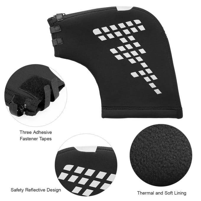 Mountainbike Stuurwanten Motorfiets Winddichte Thermische Overtrekken Reflecterende Fiets Handwarmers zwart