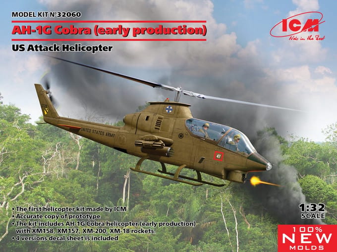 ICM Modelbouwpakket Helikopters - 32060 AH-1G Cobra (early production), US Attack Helicopter Plastic - 1:32 - Modelbouw