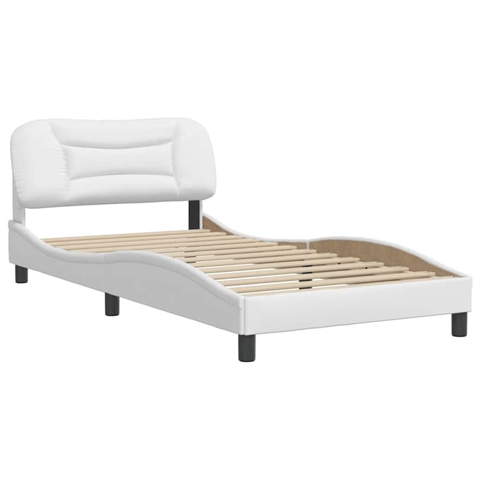 vidaXL - Bedframe - zonder - matras - "Hvar" - kunstleer - wit - 100x200 - cm