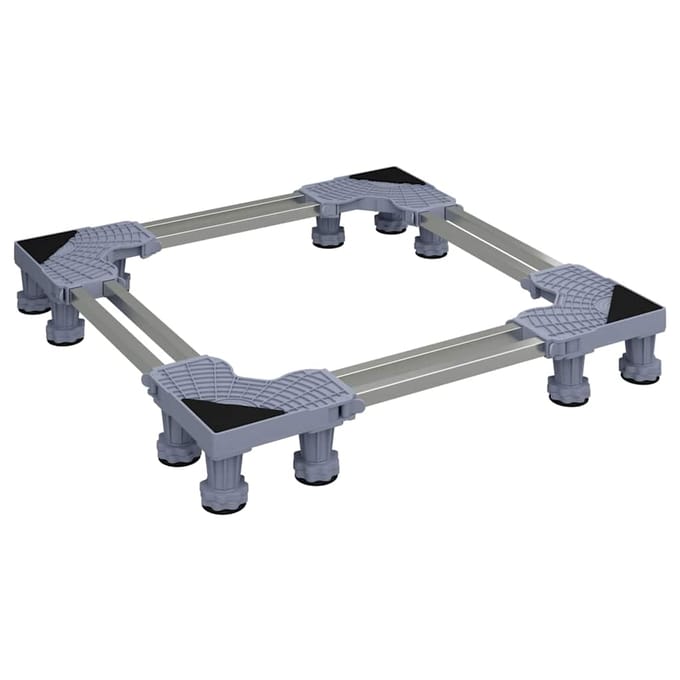vidaXL - Wasmachinebasis - Grijs - 67 - x - 67 - x - 12 - cm - Roestvrij - staal