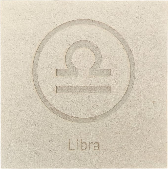 MGM Trading - Horoscoop - Weegschaal - Libra - 3mm MDF - 15 bij 15 cm - Laser gegraveerd