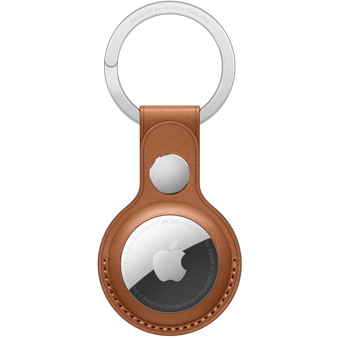 Leather Key Ring voor de Apple AirTag - Saddle Brown