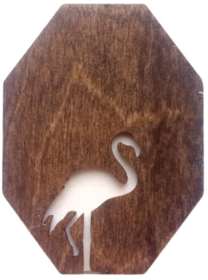 Naaldenhouder - Houten Naaldendoosje Flamingo