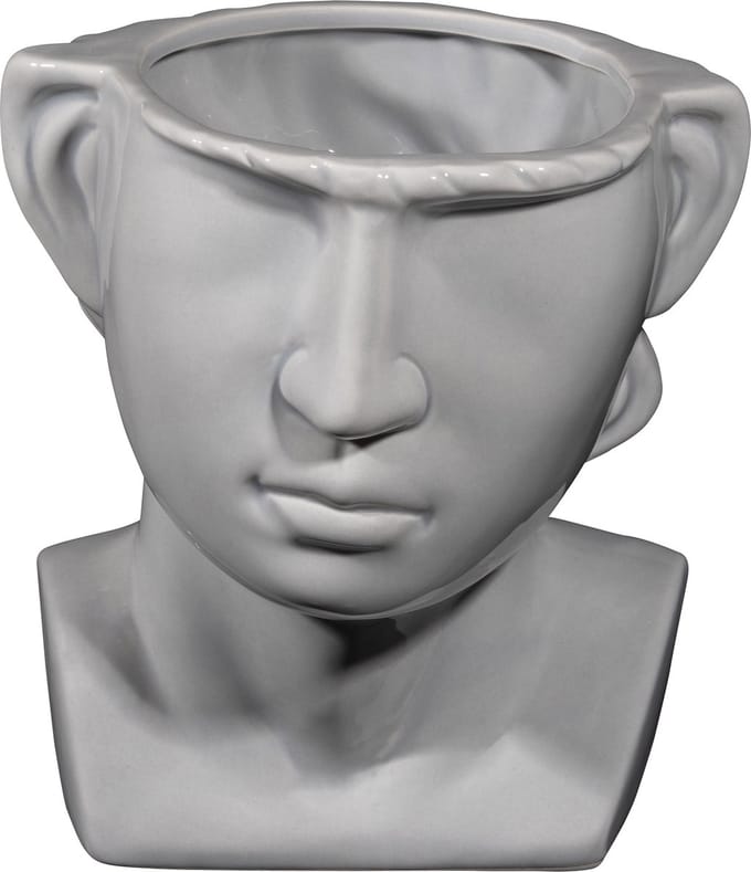 WOOOD Exclusive Ruben Pot - Keramiek - Grijs - 18x17x15