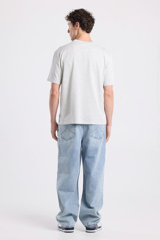 America Today Eastwood Light Grey Melange Größe: S | Bedruckte T-Shirts Outlet | Herren | Grau