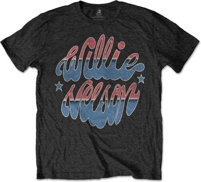 Willie Nelson - Americana Heren T-shirt - S - Zwart