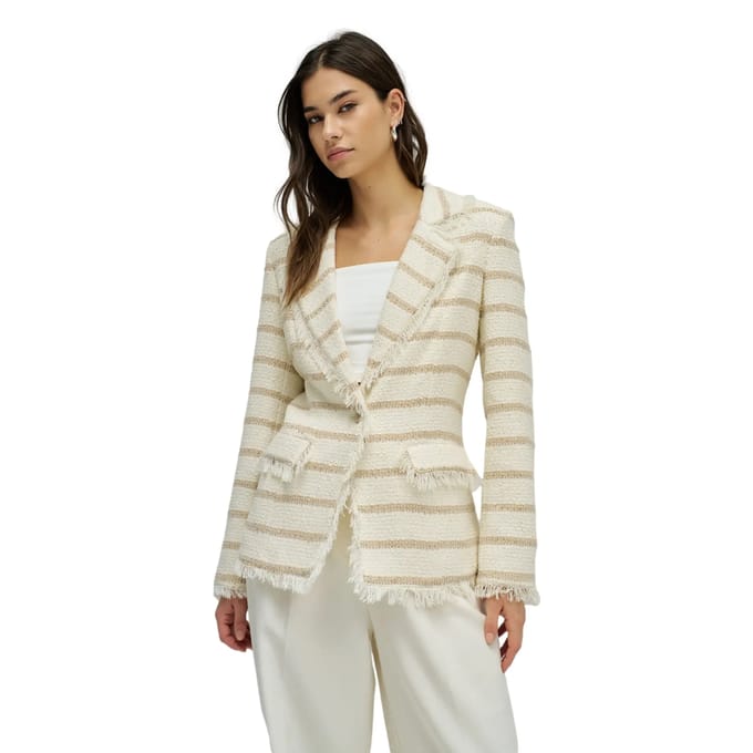 Gestreepte tweed blazer dames Salsa Jeans