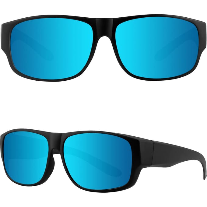 MAXJULI Zonnebril Overzetbril voor Heren Dames Wraparound UV400 Bescherming 8239 blue