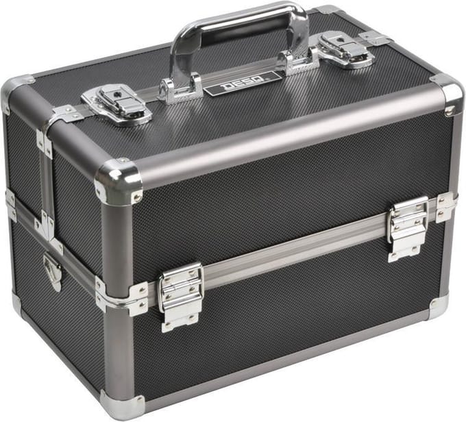 DESQ® 3651 -Transportkoffer | Uitklapbaar | Afsluitbaar | 14 vakken | 41 x 25.5 x 32 cm