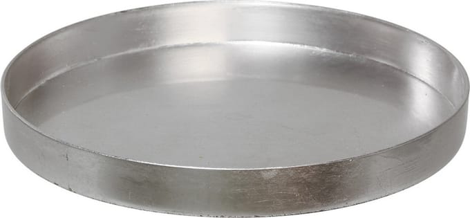 Othmar Decorations Dienblad/kaarsenplateau - zilver - D27 cm - kunststof - rond