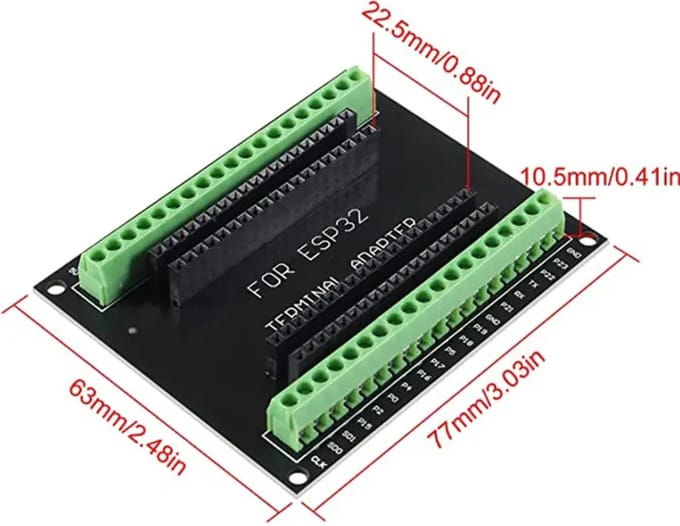 OTRONICÂ® Breakout board 38-pins voor ESP32-S met schroefterminals
