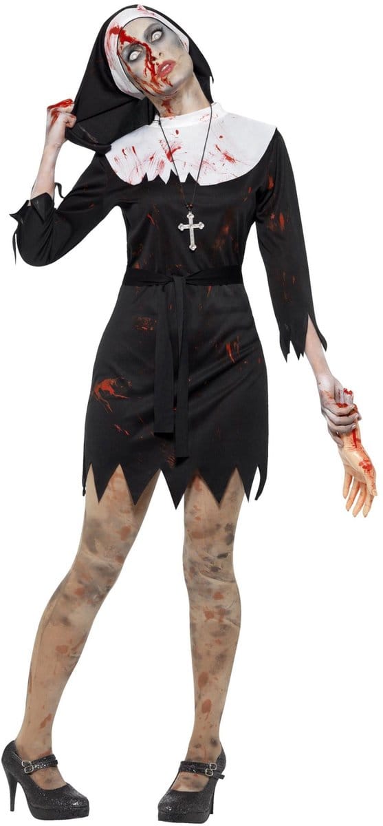 Smiffys - Zombie Sister Kostuum - M - Zwart