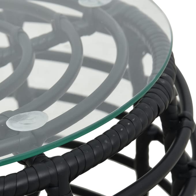 vidaXL - 3-delige - Bistroset - poly - rattan - zwart