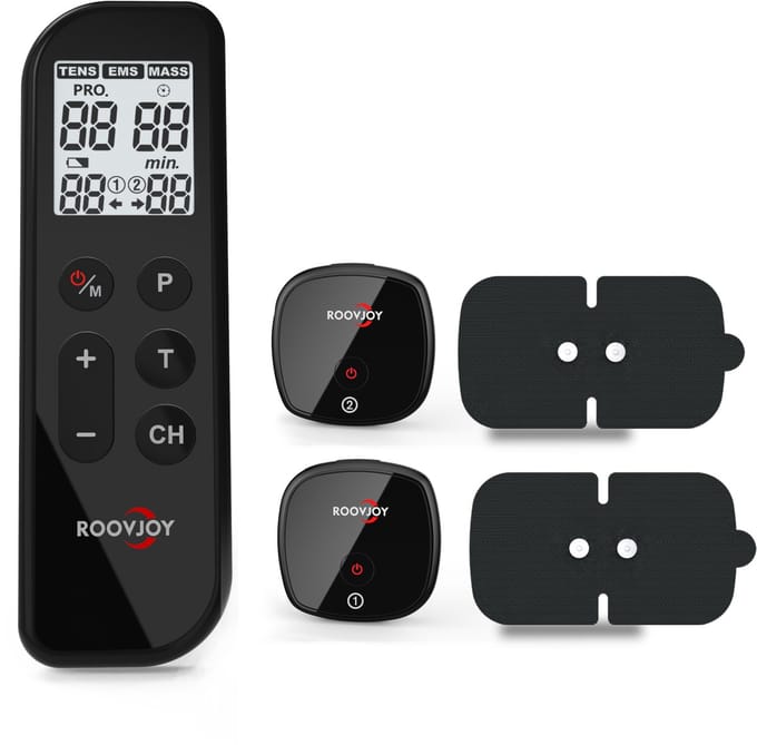 Roovjoy draadloze TENS | TENS + EMS + MASSAGE | Wireless TENS | M101A-UK1