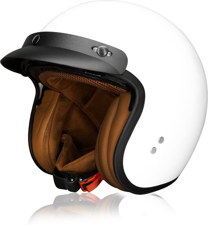 DAWNRISE Jethelm ECE 22.06 - Retro scooterhelm - Wit - Maat S