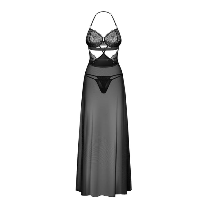 Obsessive - Iliosa Babydoll & String - Zwart