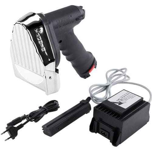TANDIR® Elektrisch kebabmes II 100 - incl. 2 messen, slijpsteen, kabel & tafelvoeding zilver