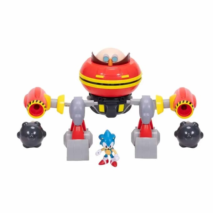 SONIC - Riesen Eggman Robot Battle Spielset 23 cm met 6 cm Sonic Figur