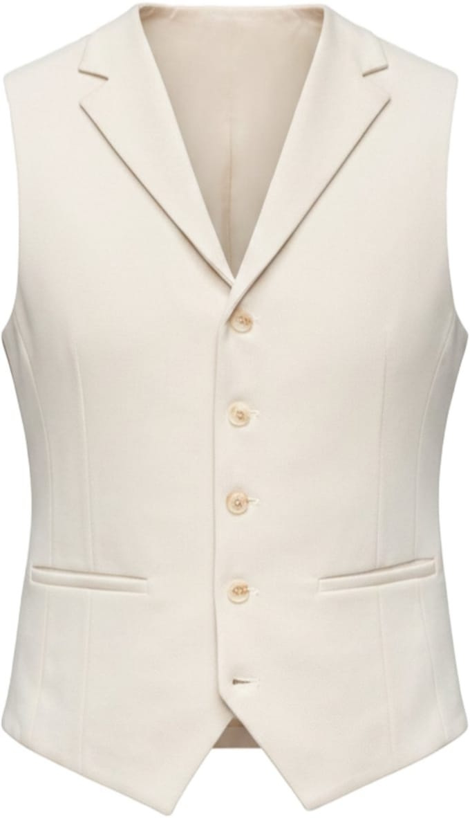OMBRE Gilet - Slim Fit - Knopen - Effen Beige M