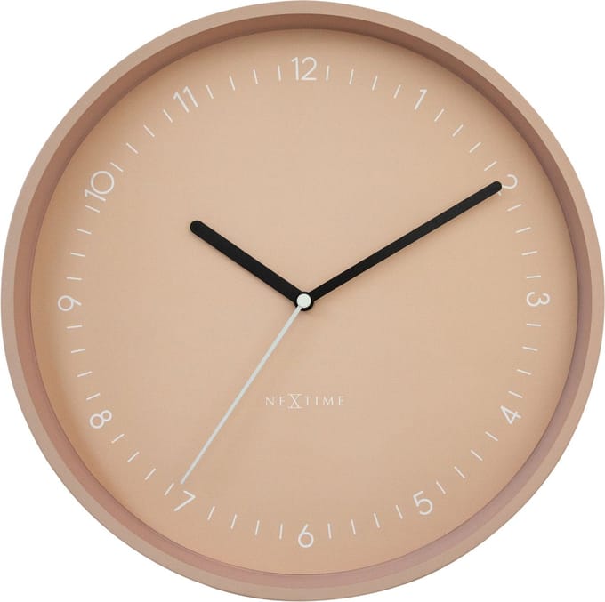 NeXtime Berlin – Wandklok – 30 cm – Aluminium – Roze – Stil